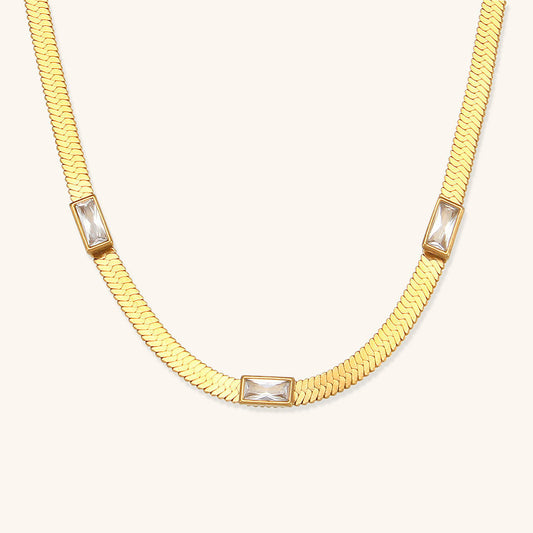 Eve Herringbone Gold Halskette