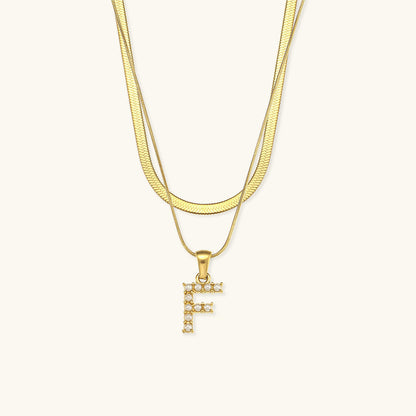 Fiona Layered Gold Initial Letter Halskette