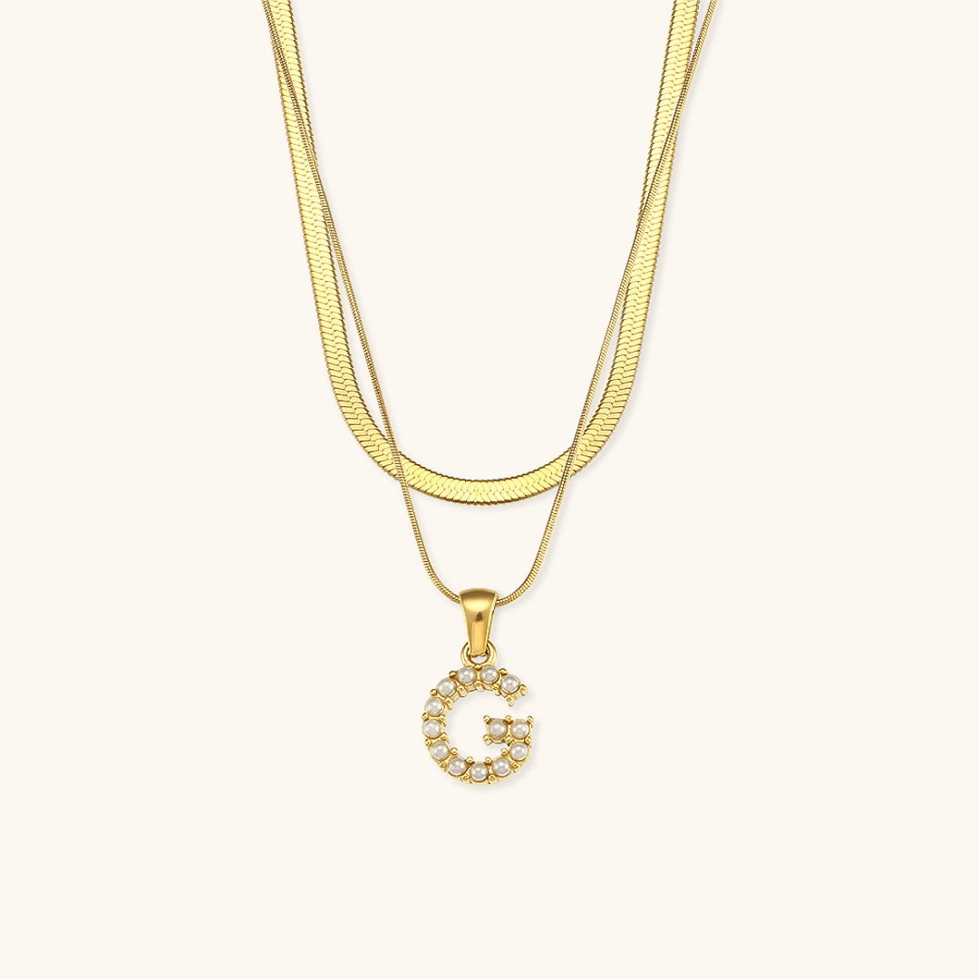Fiona Layered Gold Initial Letter Halskette