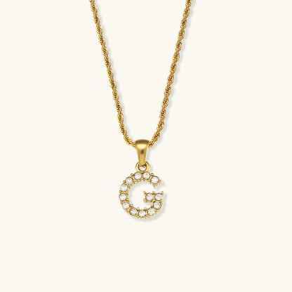 Maeve Letter Initial Diamant Halskette