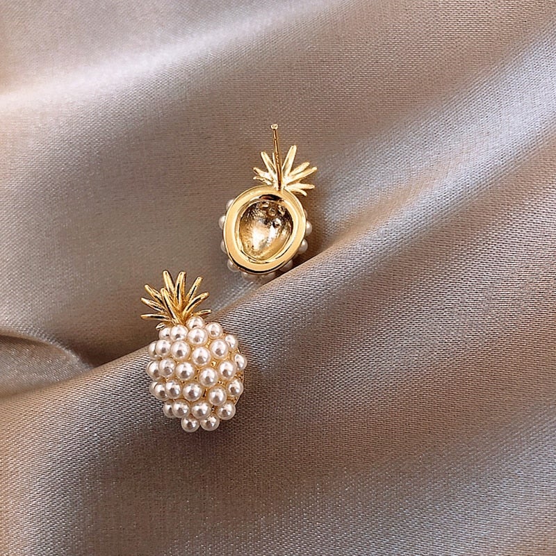 Gold Cluster Perle Ohrstecker