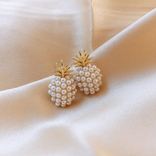 Gold Cluster Perle Ohrstecker