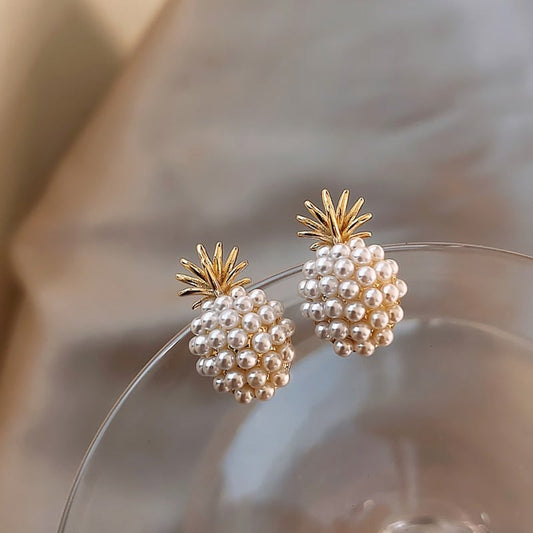 Gold Cluster Perle Ohrstecker