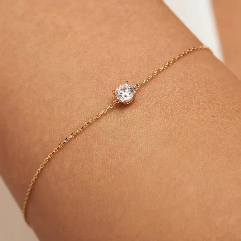 Cléa Moissanite Stein Armband | Gold