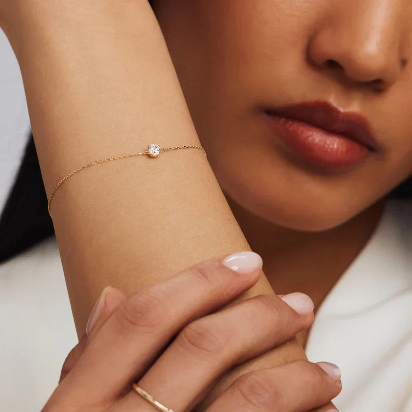 Cléa Moissanite Stein Armband | Gold