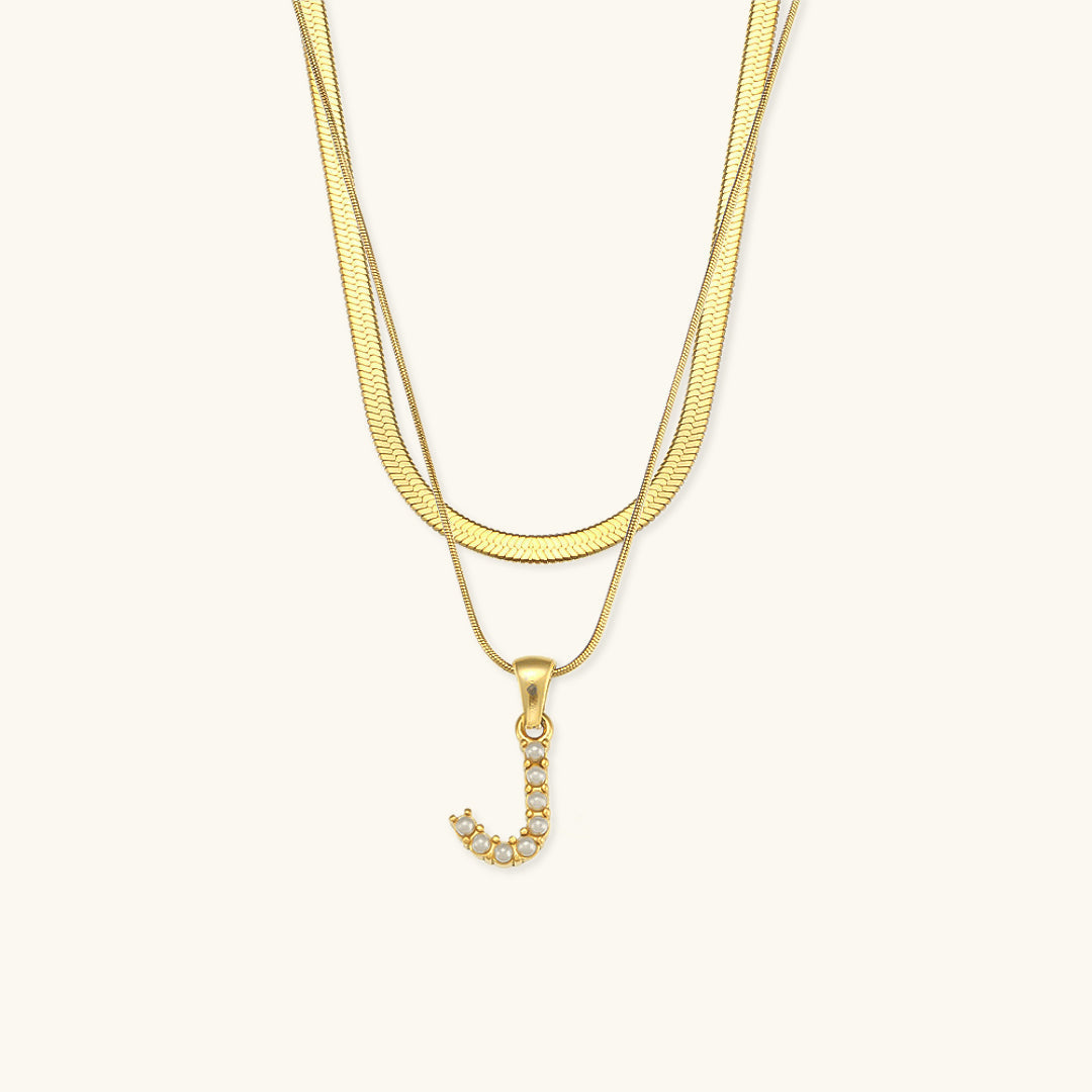 Fiona Layered Gold Initial Letter Halskette