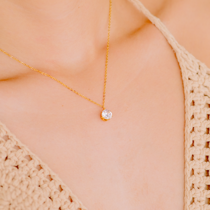 Kyla Solitaire Gold Halskette