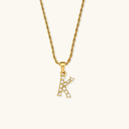 Maeve Letter Initial Diamant Halskette