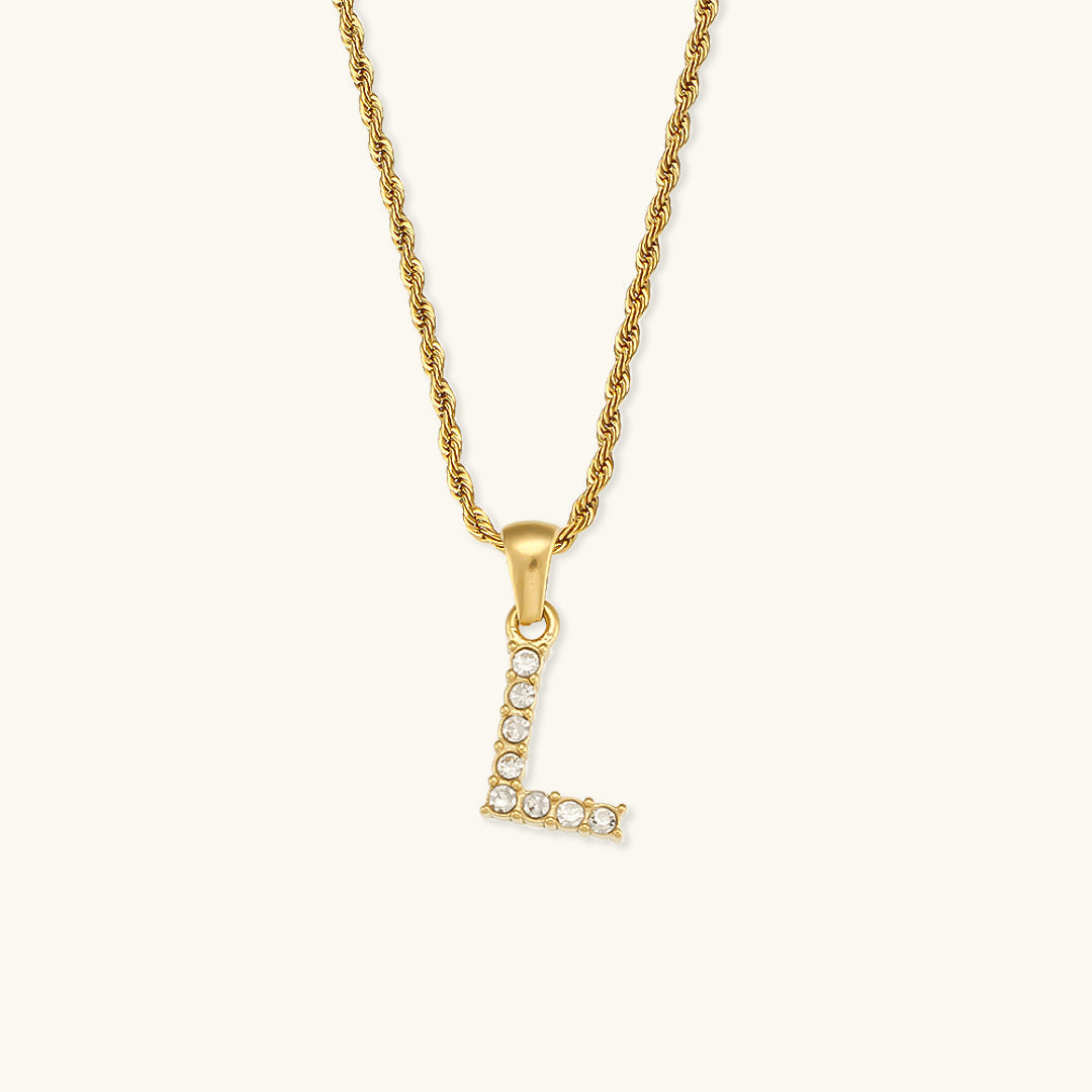 Maeve Letter Initial Diamant Halskette