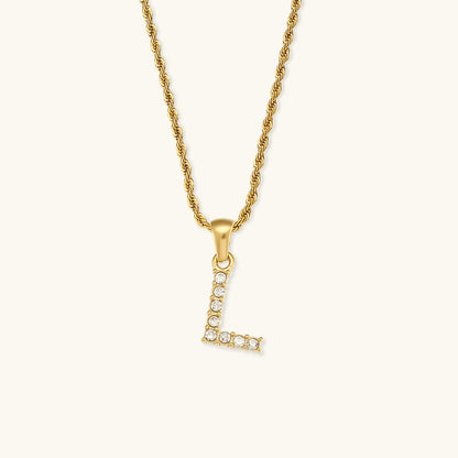 Maeve Letter Initial Diamant Halskette