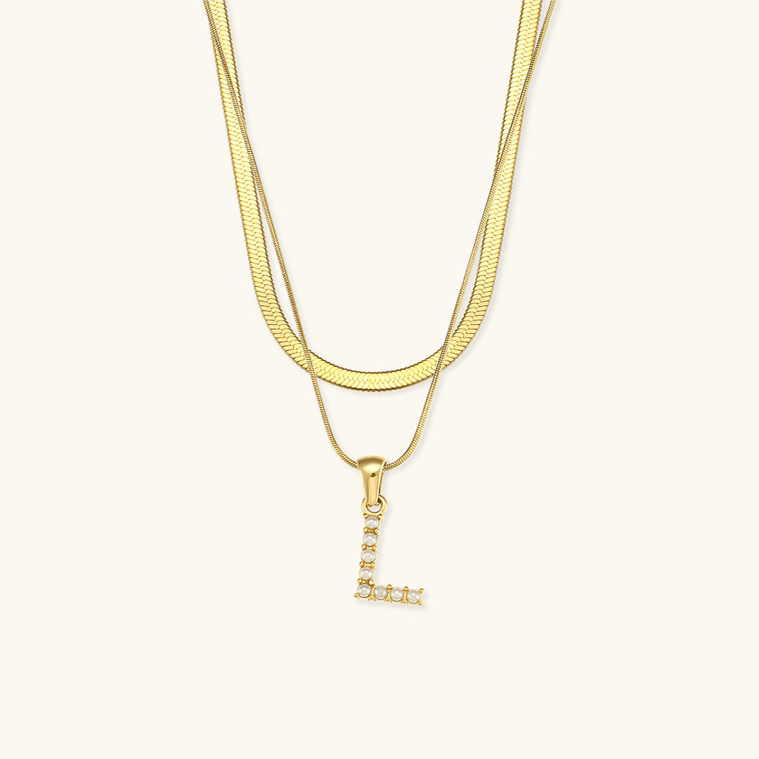 Fiona Layered Gold Initial Letter Halskette