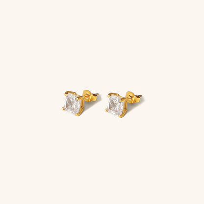 March Solitaire Gold Ohrringe