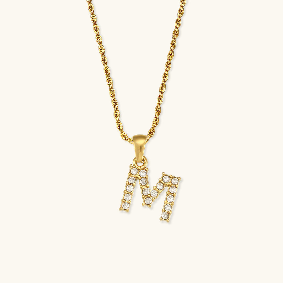 Maeve Letter Initial Diamant Halskette