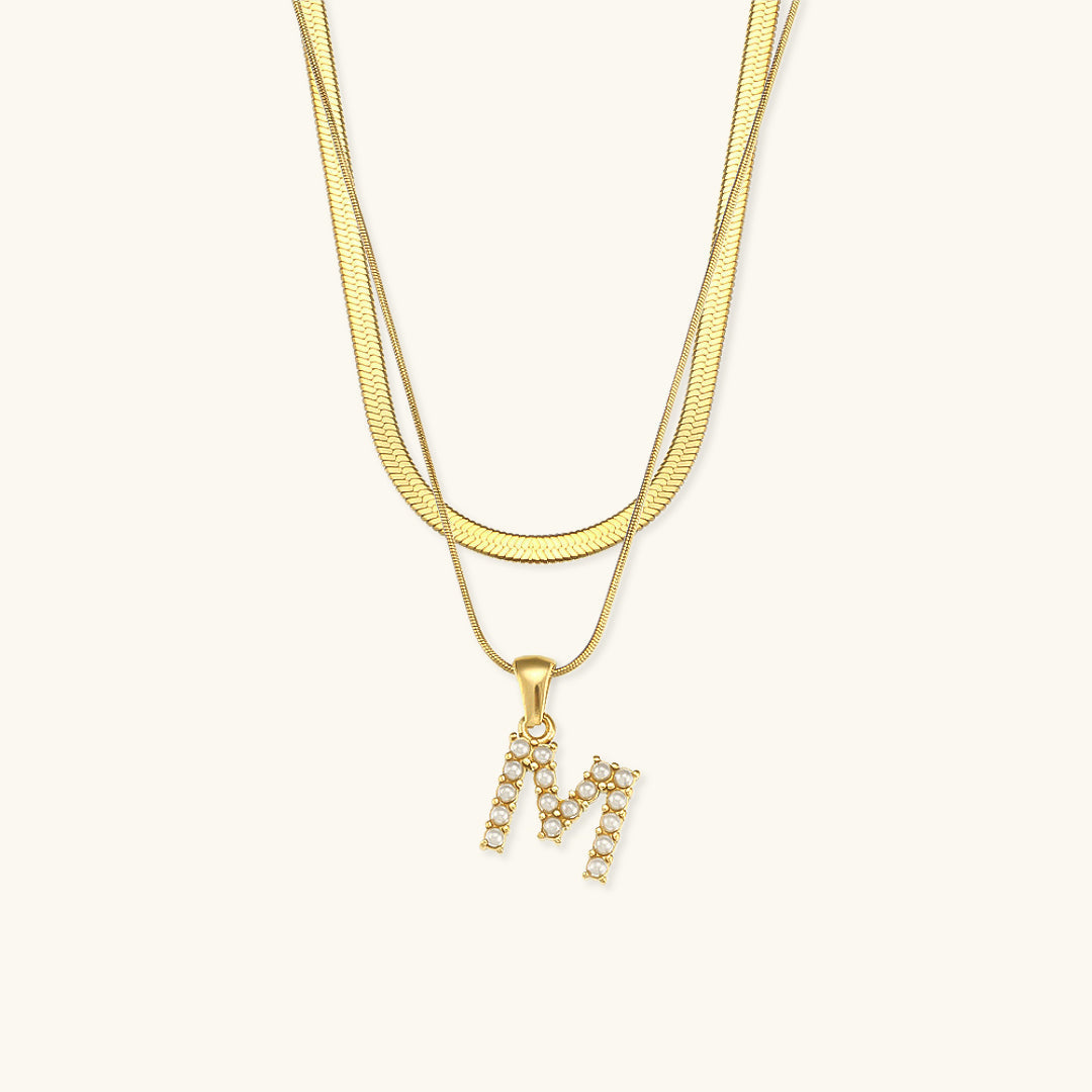 Fiona Layered Gold Initial Letter Halskette
