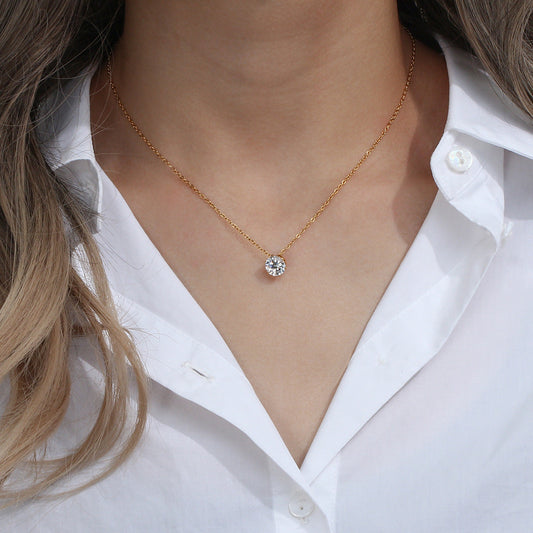Kyla Solitaire Gold Halskette