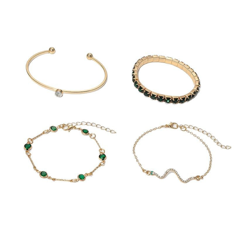 Gold Smaragd Armband-Set
