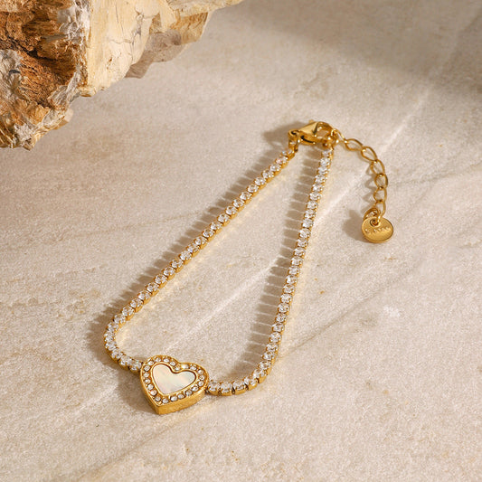 Cameron Diamant Herz-Tennisarmband