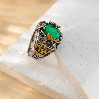 Silber Smaragd Vintage Ring