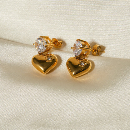 Emmeline Herz Gold Ohrringe