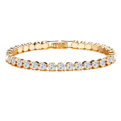 Round Cut Tennisarmband | Gold
