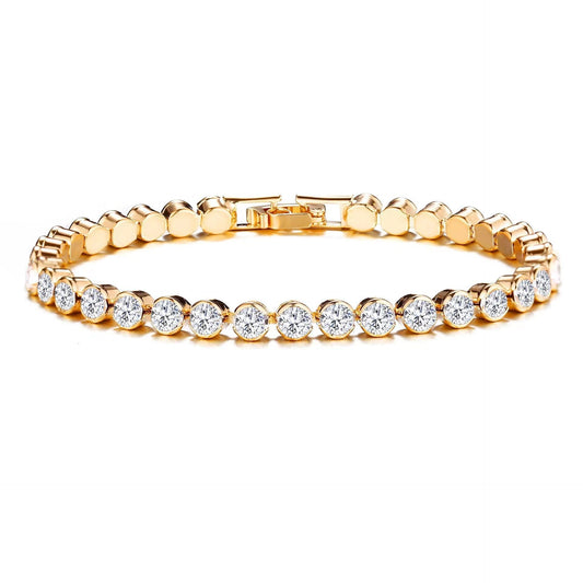 Round Cut Tennisarmband | Gold