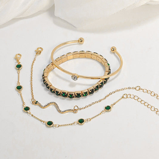 Gold Smaragd Armband-Set