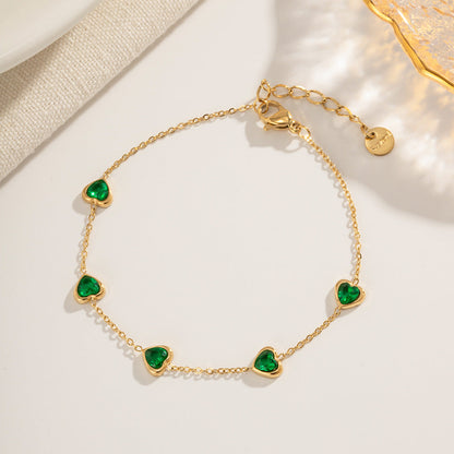 Francia Green Herz Armband
