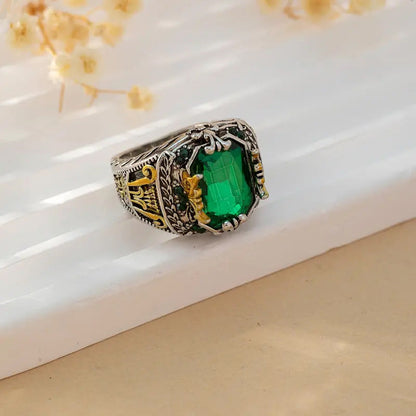 Silber Smaragd Vintage Ring