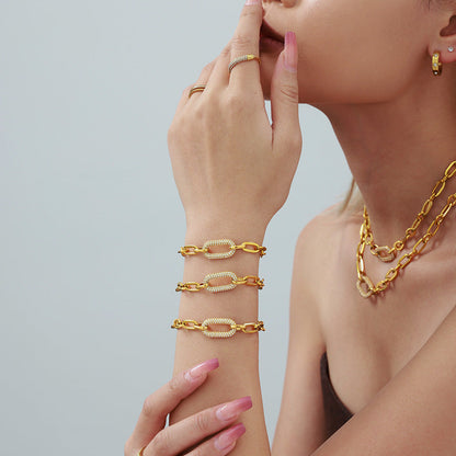Paved Chunky Chain Link Schmuckset | Gold
