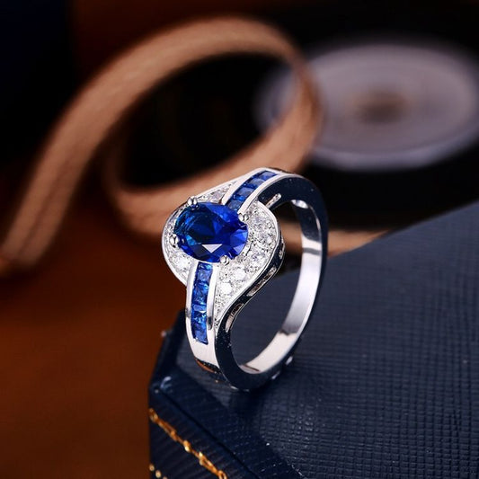 Saphir Flow Ring | Weiß Gold
