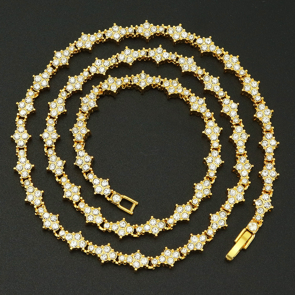 Classic Cluster Tennis Halskette | Gold