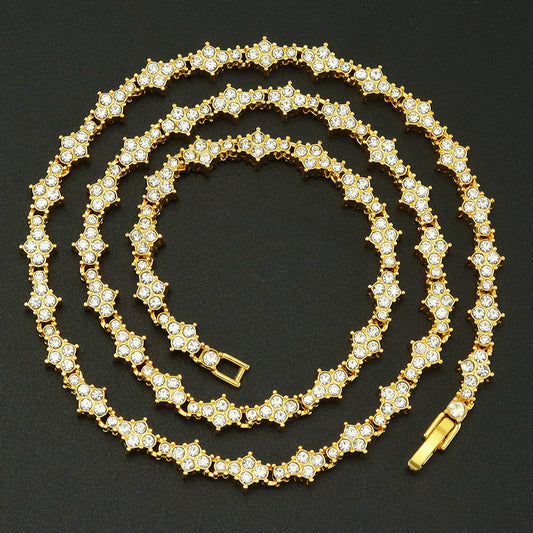 Classic Cluster Tennis Halskette | Gold