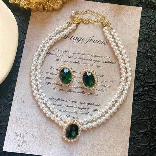 Imperial Perle Smaragd Schmuckset