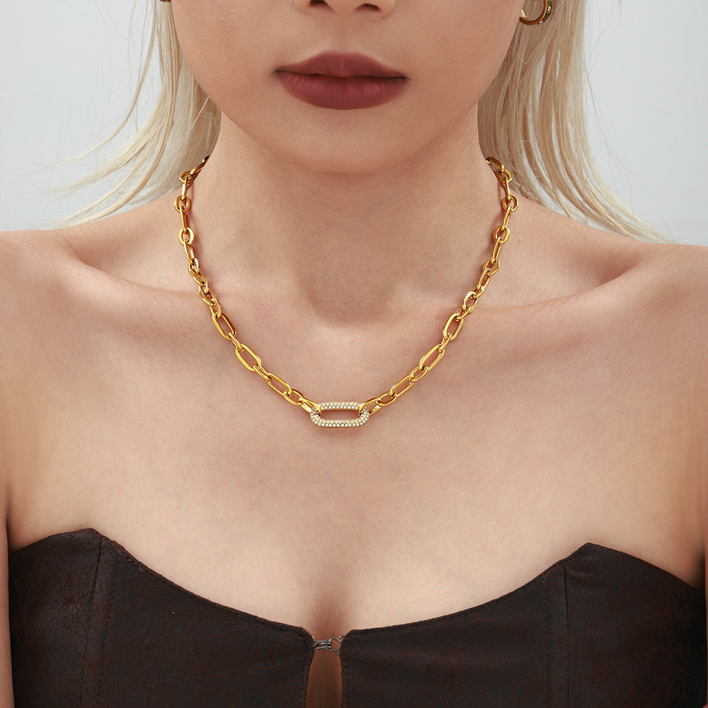 Paved Chunky Chain Link Schmuckset | Gold