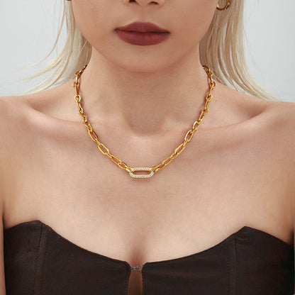 Paved Chunky Chain Link Schmuckset | Gold