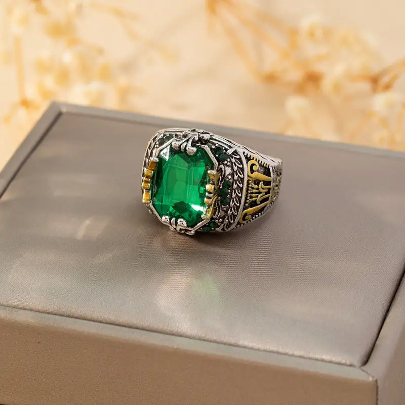 Silber Smaragd Vintage Ring