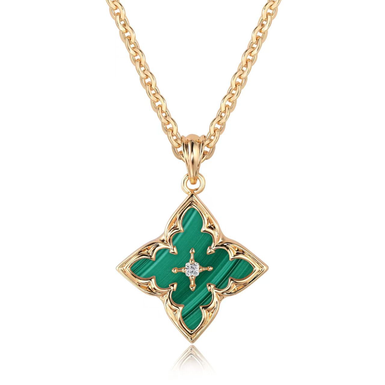 Weiß Clover Pendant Halskette | Gold