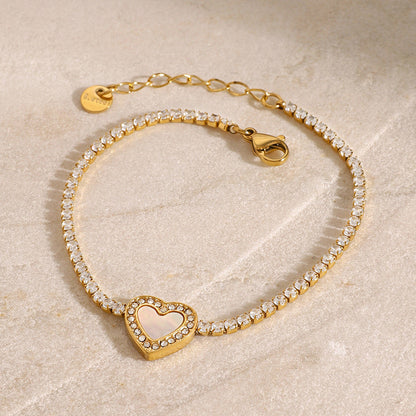 Cameron Diamant Herz-Tennisarmband