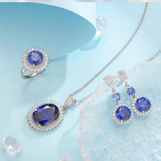 Aurielle Solwyn Blue Set | Weiß Gold