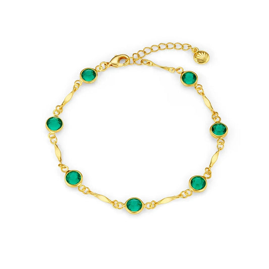 Smaragd Link Chain Armband | Gold