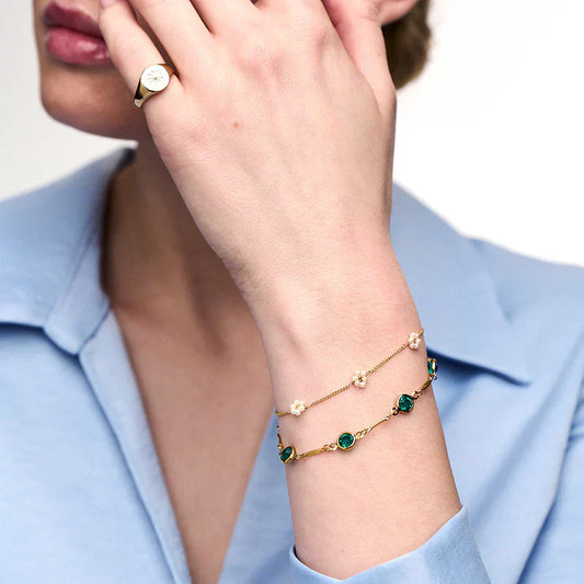 Smaragd Link Chain Armband | Gold