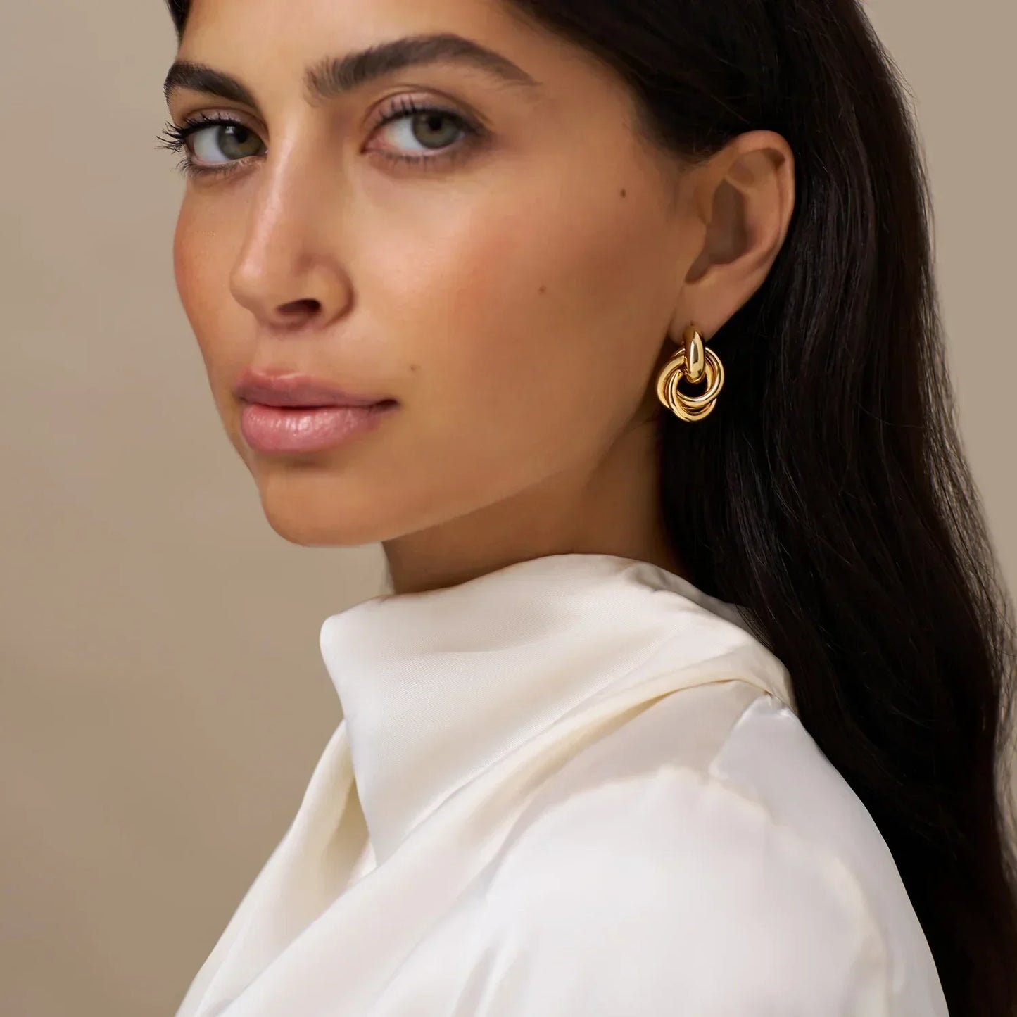 Statement Interlocking Ohrringe | Gold