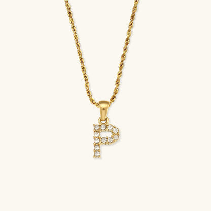 Maeve Letter Initial Diamant Halskette