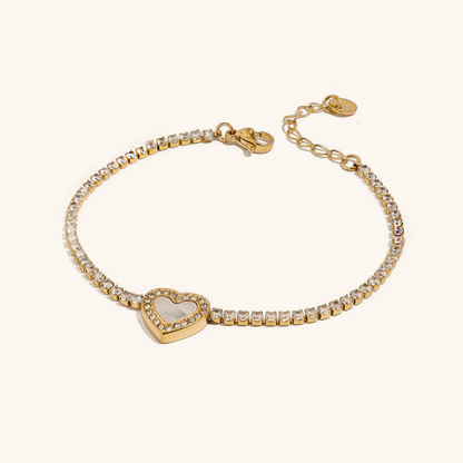 Cameron Diamant Herz-Tennisarmband