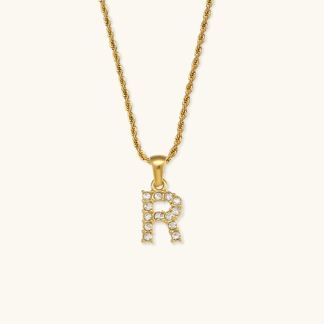 Maeve Letter Initial Diamant Halskette