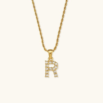 Maeve Letter Initial Diamant Halskette