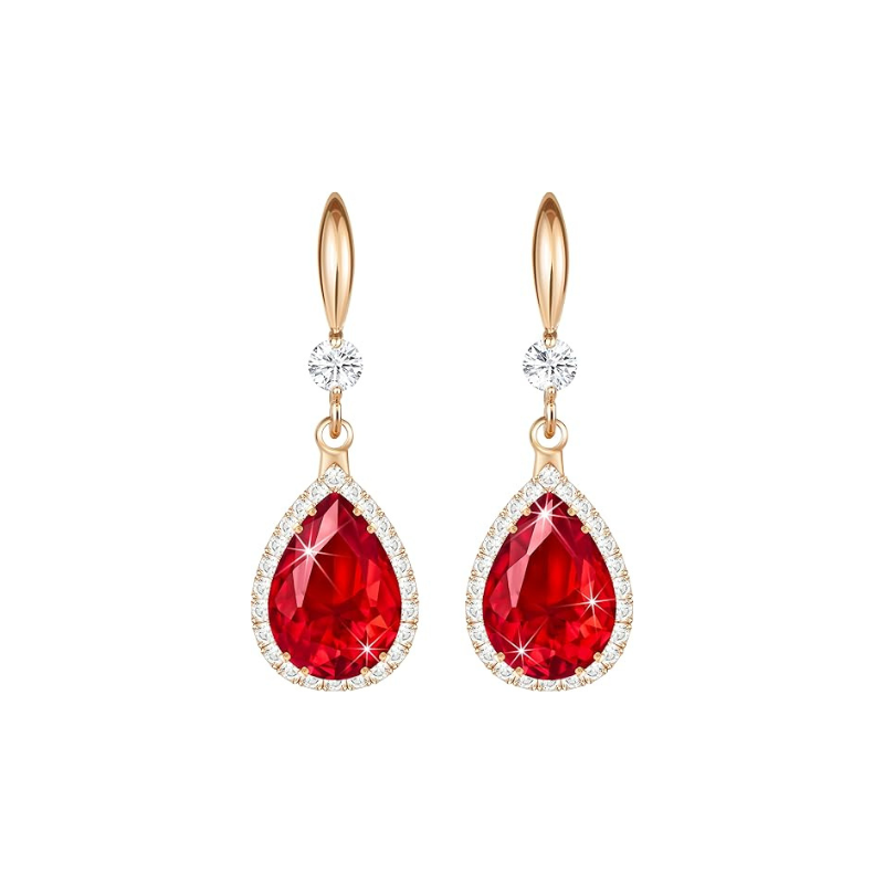 Rubin Teardrop Ohrringe | Rose Gold