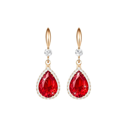 Rubin Teardrop Ohrringe | Rose Gold