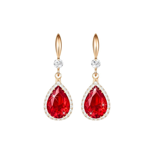 Rubin Teardrop Ohrringe | Rose Gold