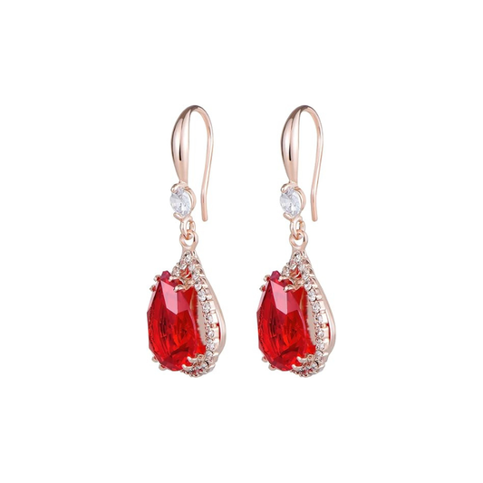 Rubin Teardrop Ohrringe | Rose Gold